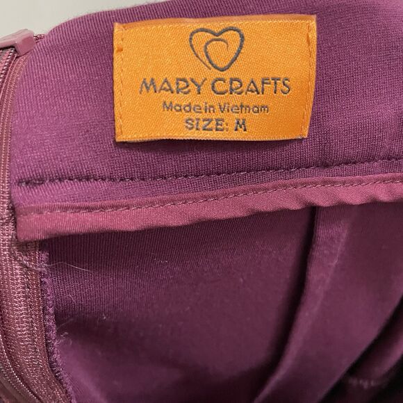 Mary Crafts‎ Burgundy Pencil Skirt Medium - Picture 6 of 9